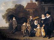 Jacob van Loo The Meebeeck Cruywagen family near the gate of their country home on the Uitweg near Amsterdam. Sweden oil painting artist